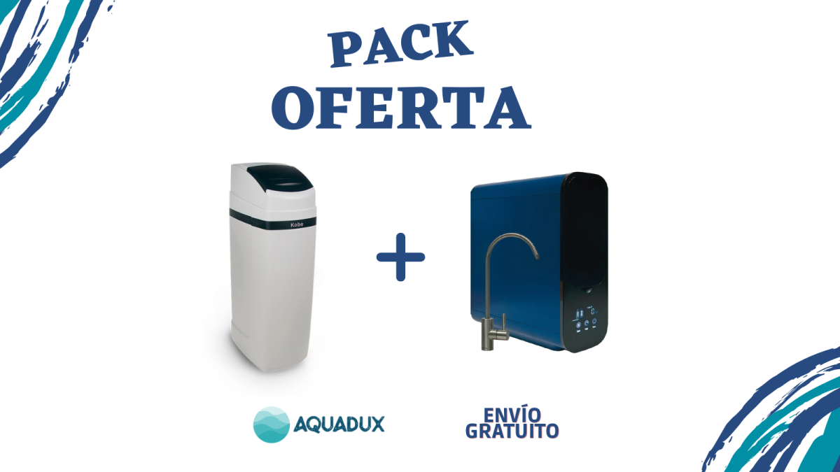 Pack Descalcificador Kobe Clack 35 Litros + Ósmosis Flujo Directo Genius D800+